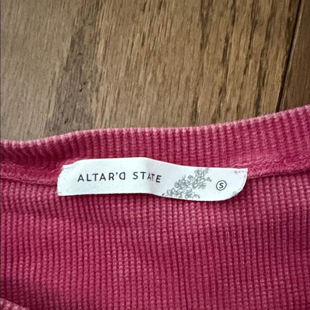 Altar'd State Raspberry Knit Cropped Top - Picture 2 of 2